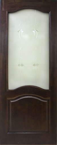 Дверь ДО 7 Тёмный лак, Стекло Мателюкс