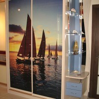 Шкаф-купе в коридор с фотопечатью