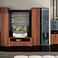 Модульные шкафы из ДСП и стеклом