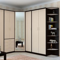 Модульный шкаф из ДСП с зеркалом