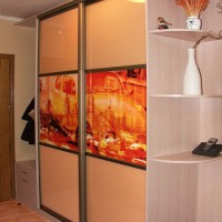 Шкаф-купе в прихожей с фотопечатью