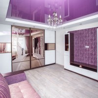 Шкаф-купе в зал из лакобеля с зеркалом Бронза