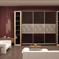 Шкаф-купе в зал из ДСП с пескоструем