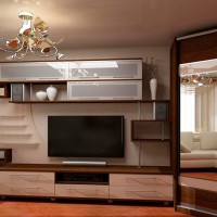 Шкаф-купе для зала из ДСП с зеркалами