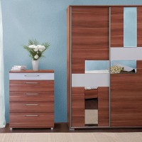 Шкаф-купе с комодом из ДСП + вставки на выбор
